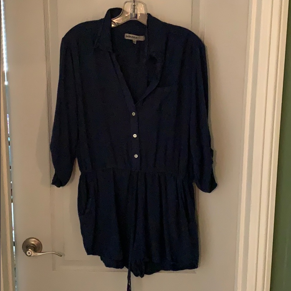 Blue 3/4 sleeve romper